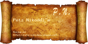 Petz Nikodém névjegykártya